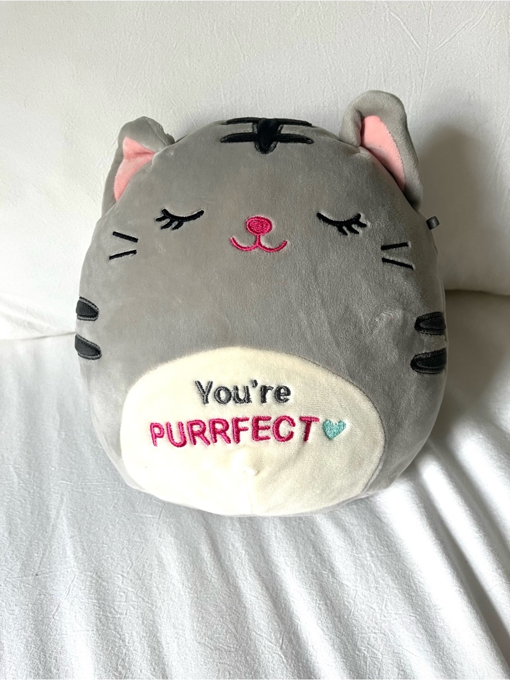 💜 SQUISHMALLOWS Tally the Grey Tabby Cat Plush, Valentine’s Squad 9”